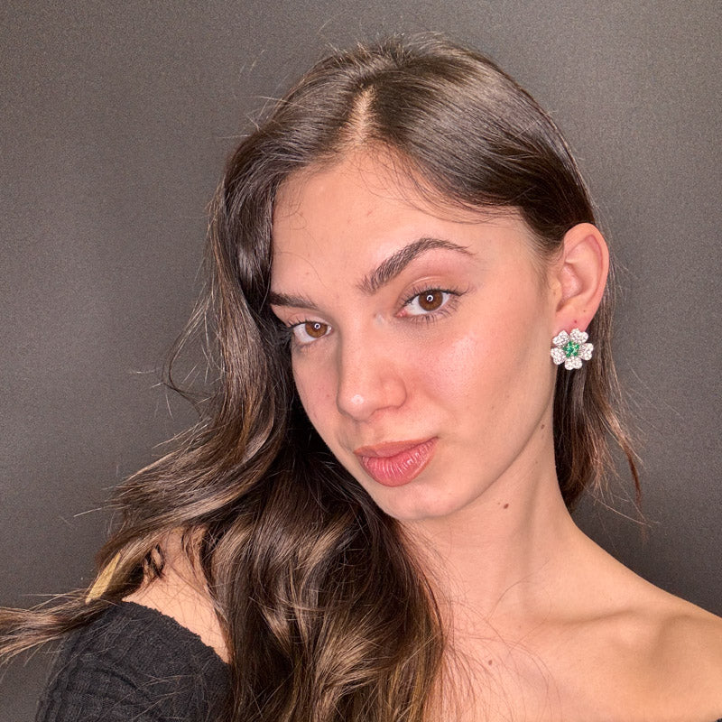 Palestro Milano Orecchini Mini Fiore Cosmos di Pavè