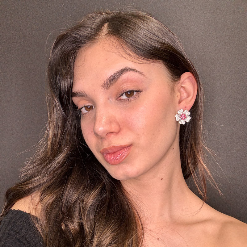 Palestro Milano Orecchini Mini Fiore Cosmos di Pavè