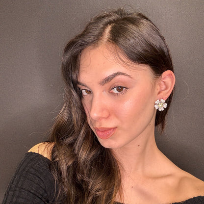 Palestro Milano Orecchini Mini Fiore Cosmos di Pavè