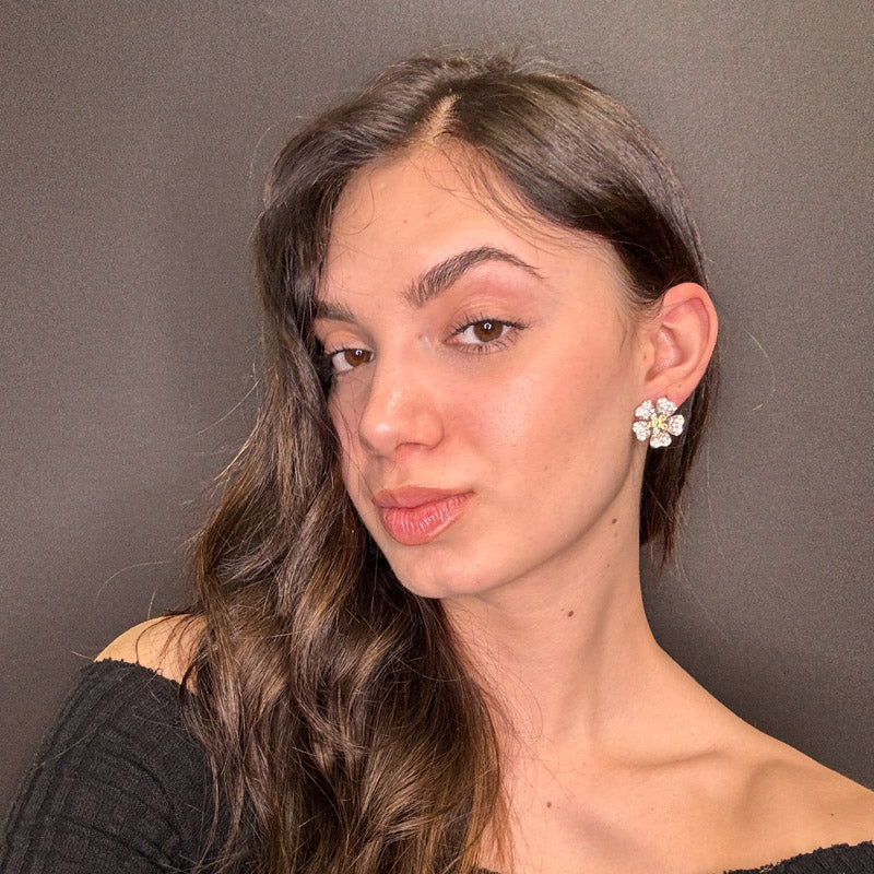 Palestro Milano Orecchini Mini Fiore Cosmos di Pavè