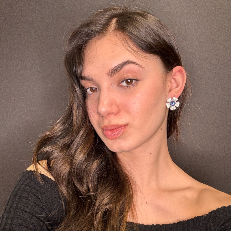 Palestro Milano Orecchini Mini Fiore Cosmos di Pavè