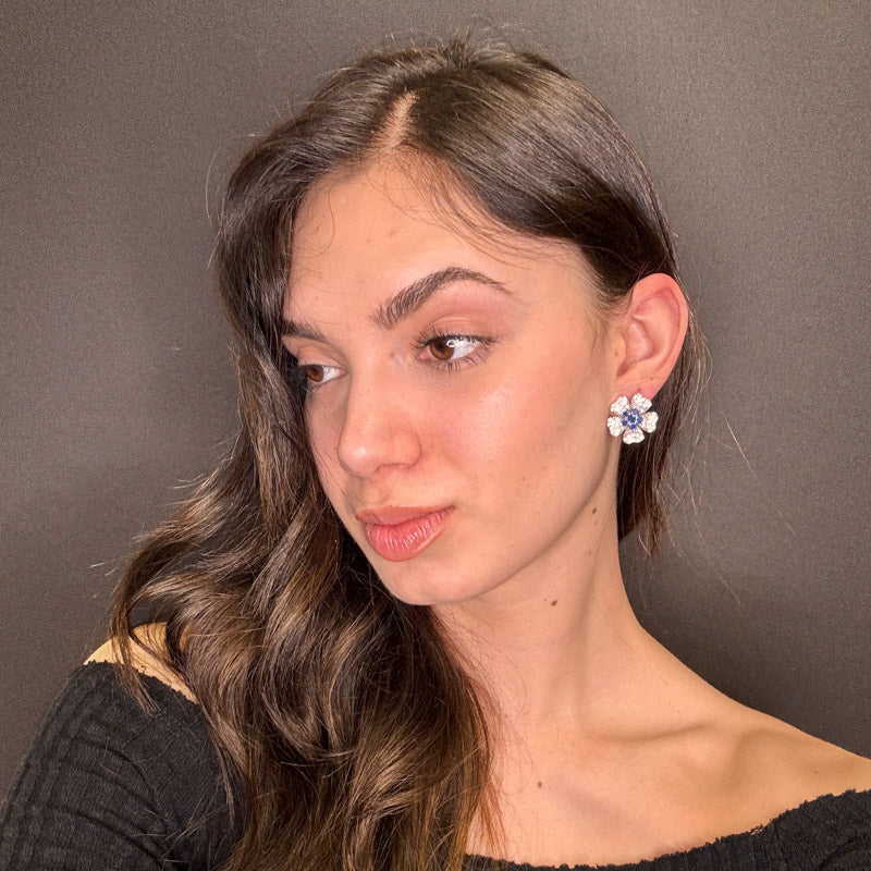 Palestro Milano Orecchini Mini Fiore Cosmos di Pavè