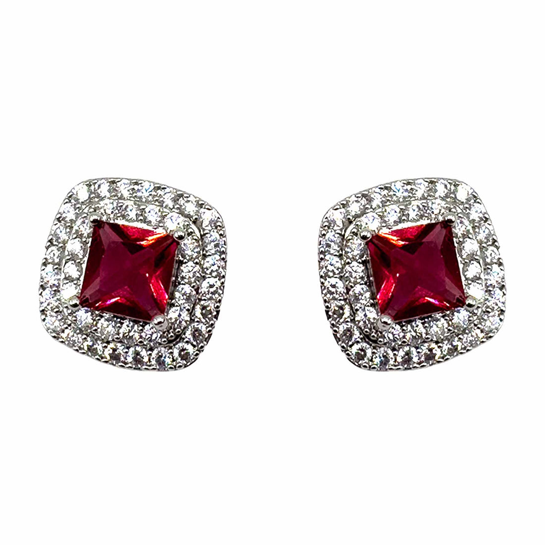 Palestro Milano Orecchini Rubino Mini Gemme di Pavè