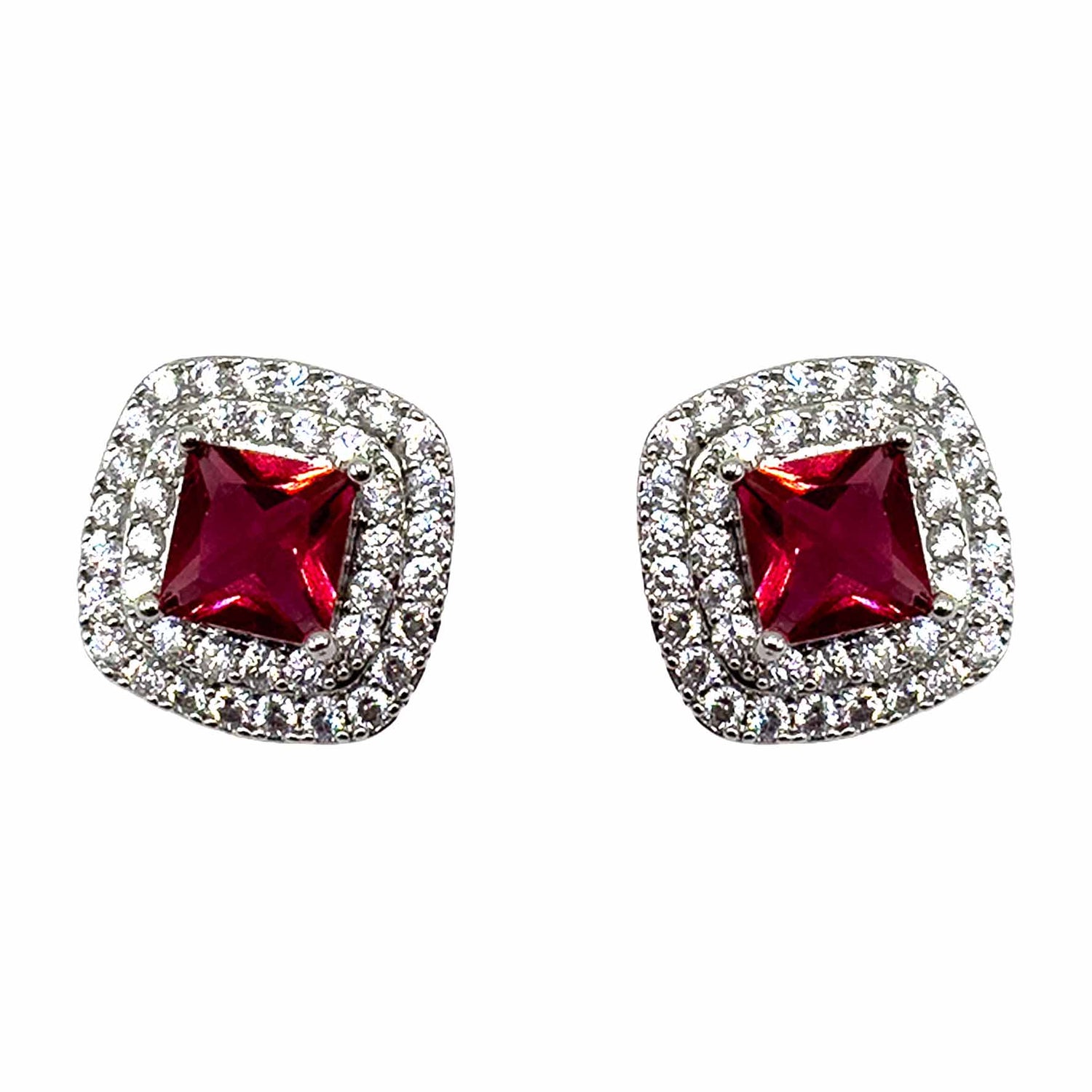 Palestro Milano Orecchini Rubino Mini Gemme di Pavè