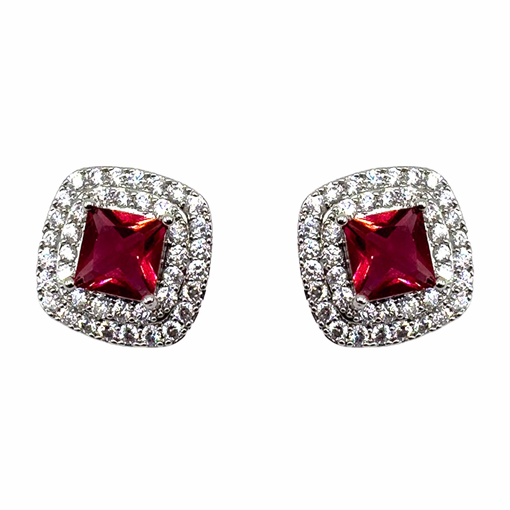 Palestro Milano Orecchini Rubino Mini Gemme di Pavè