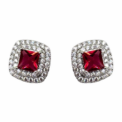 Palestro Milano Orecchini Rubino Mini Gemme di Pavè
