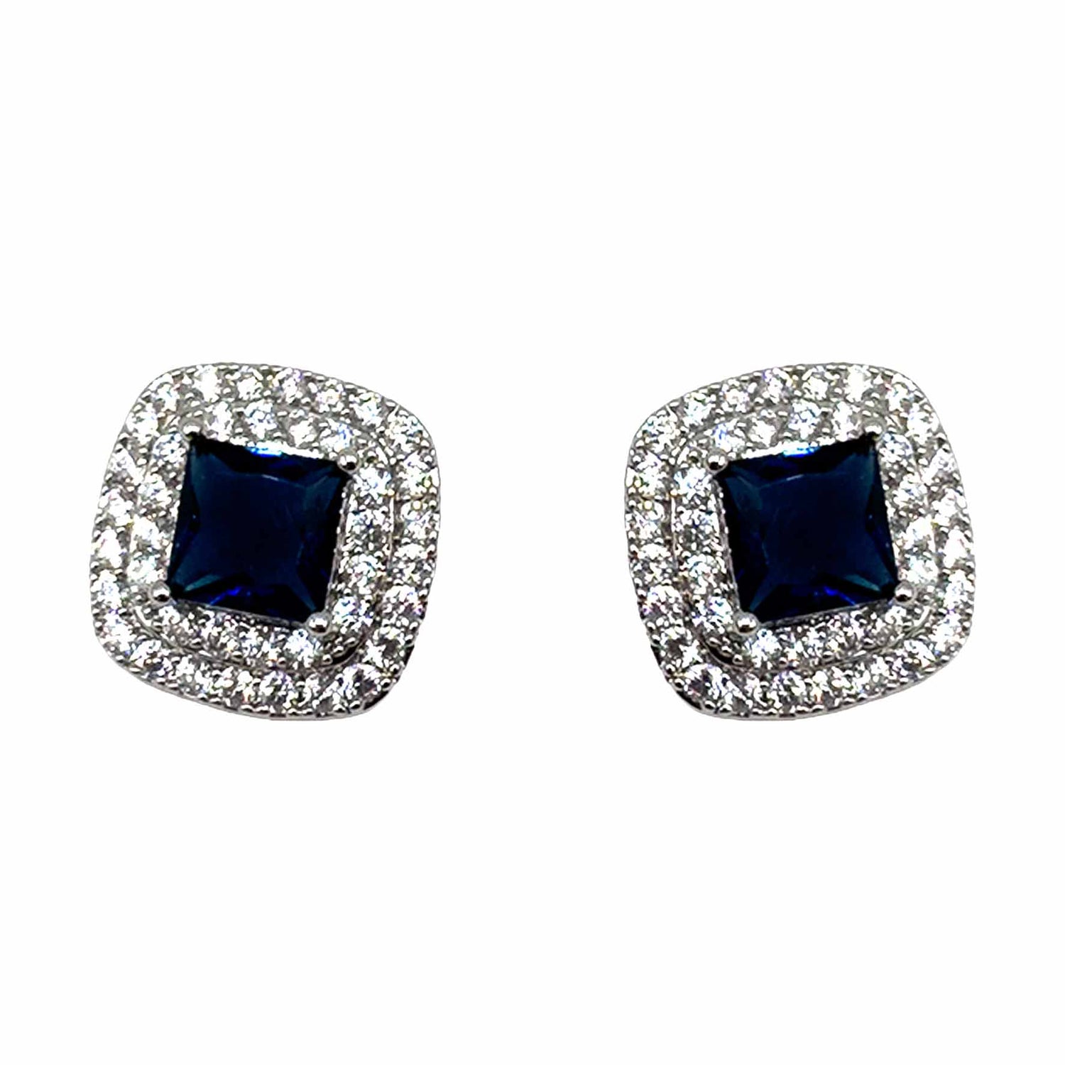 Palestro Milano Orecchini Blu Notte Mini Gemme di Pavè