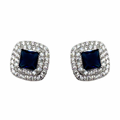 Palestro Milano Orecchini Blu Notte Mini Gemme di Pavè