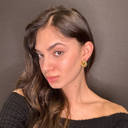 Palestro Milano Orecchini Mini Multi Cerchi Gold