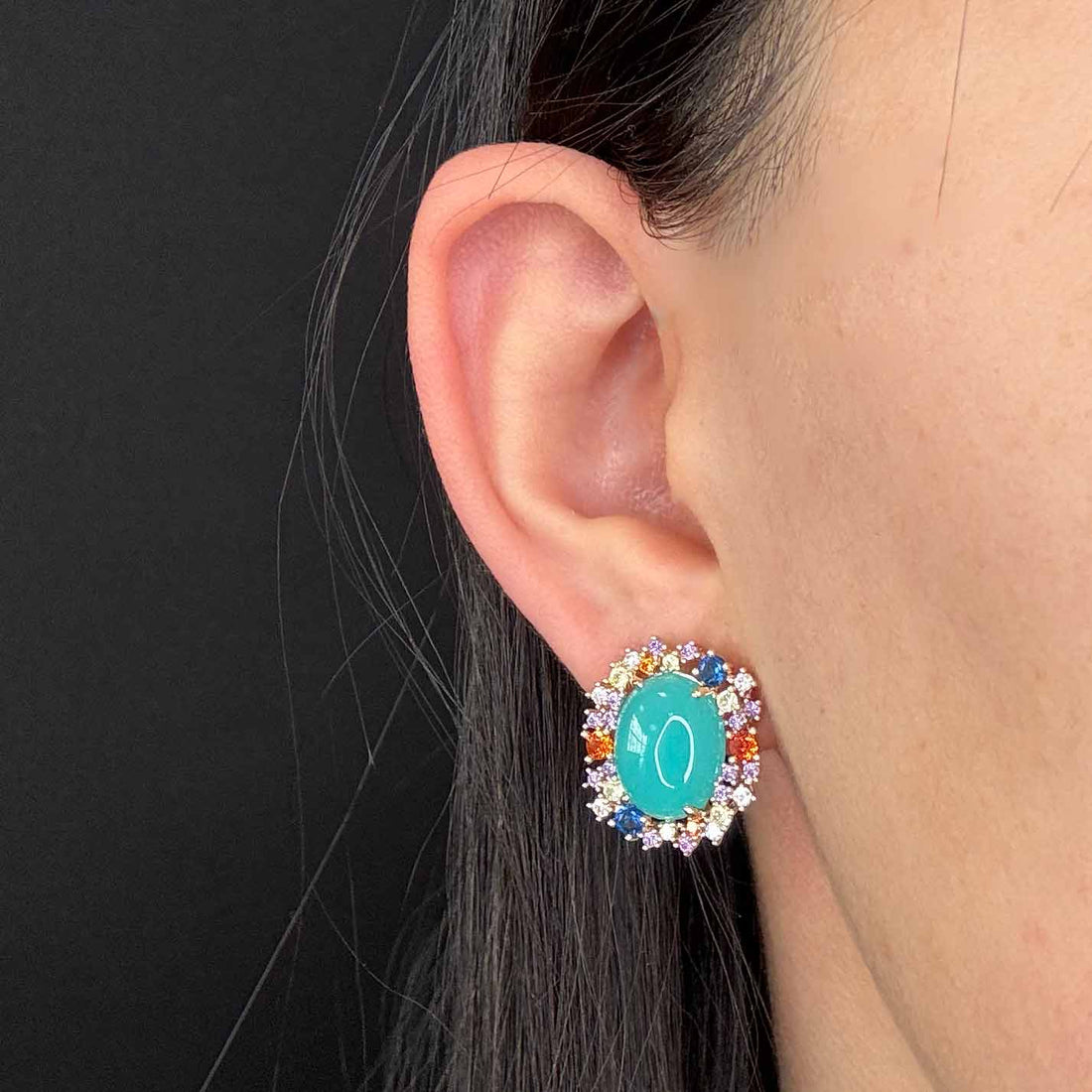 Mini Ovale Turquoise con Pietre