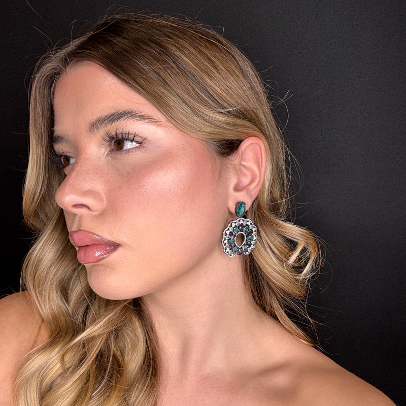 Palestro Milano Orecchini Mosaico Verde Smeraldo