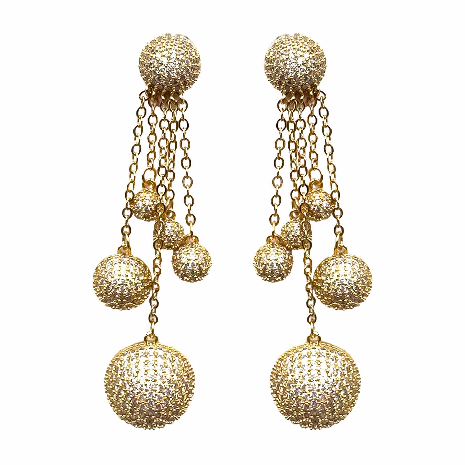Palestro Milano Orecchini Multi Cerchi Gold Pendenti
