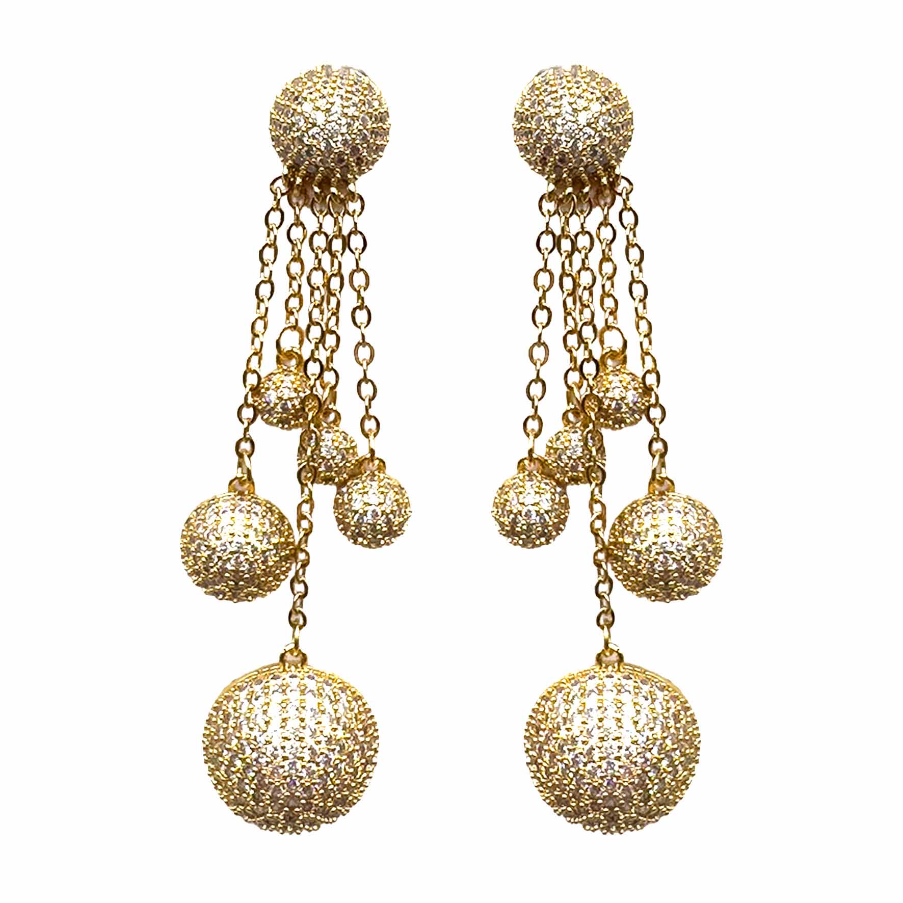 Palestro Milano Orecchini Multi Cerchi Gold Pendenti