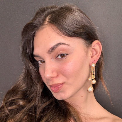Palestro Milano Orecchini Multi Cerchi Gold Pendenti