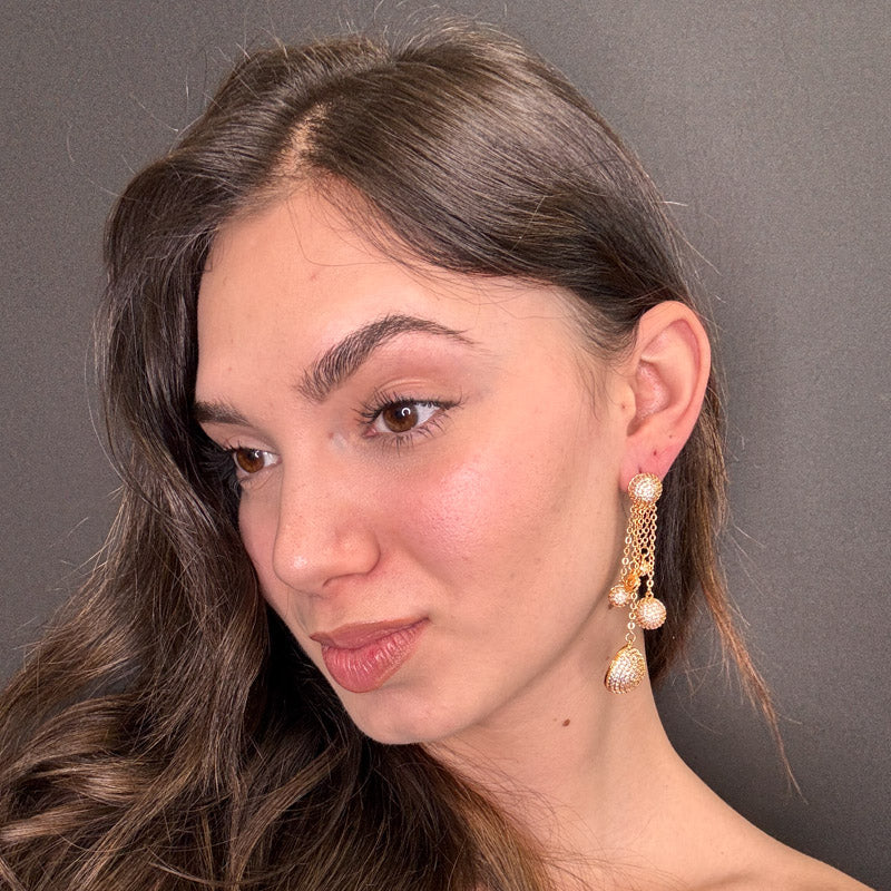 Palestro Milano Orecchini Multi Cerchi Gold Pendenti
