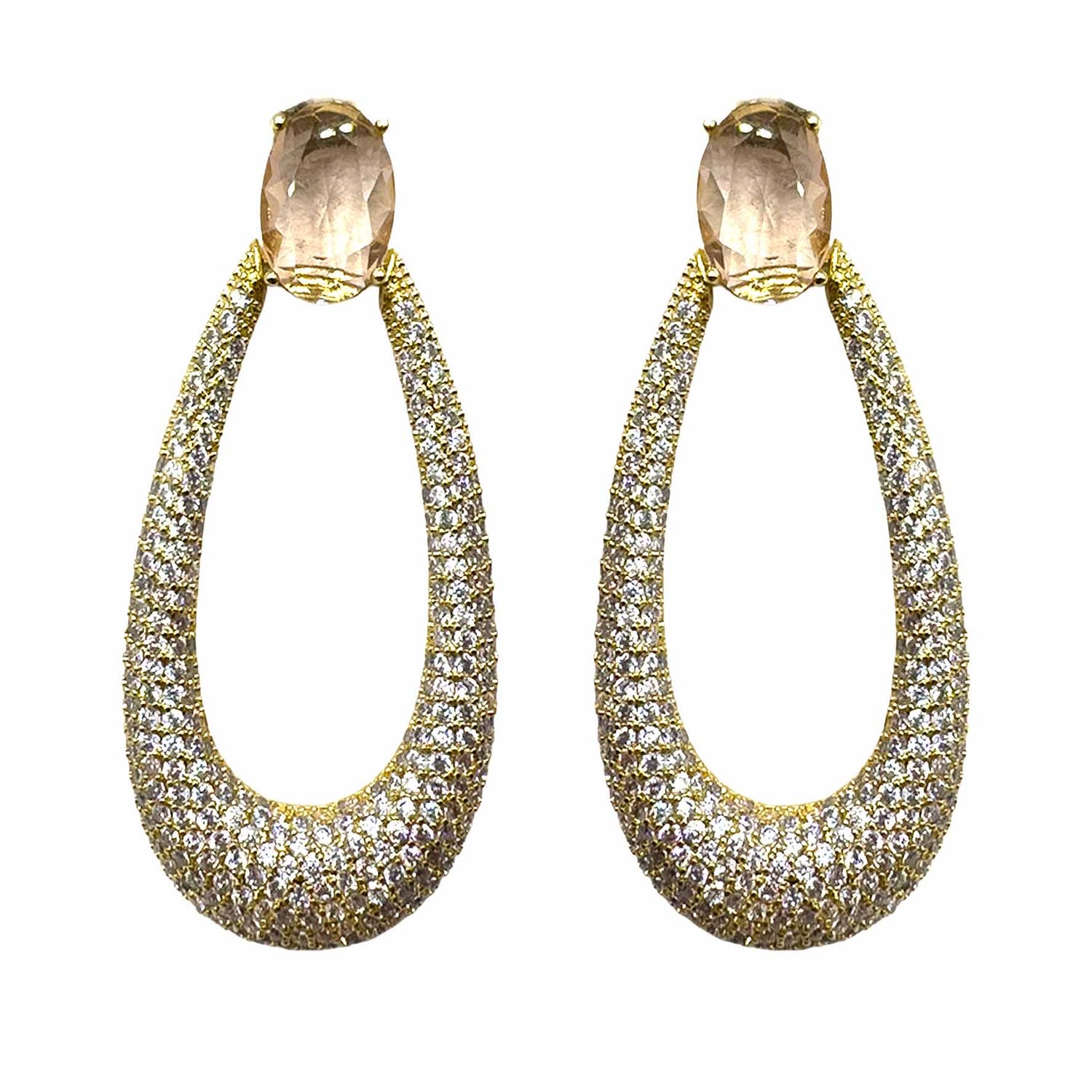 Palestro Milano Orecchini Ovale Gold con Gemma