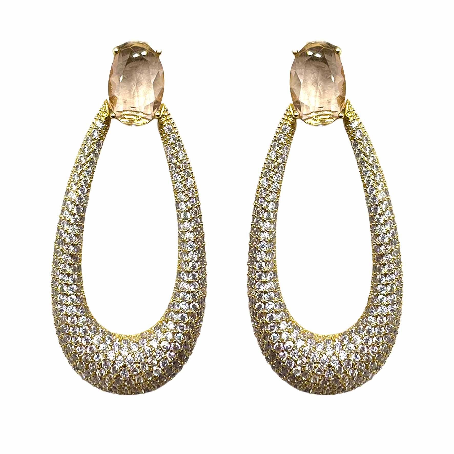 Palestro Milano Orecchini Ovale Gold con Gemma