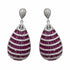Palestro Milano Orecchini Silver - Fucsia Ovali di Cristalli
