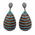 Palestro Milano Orecchini Silver Dark - Turquoise Arancio Ovali di Cristalli