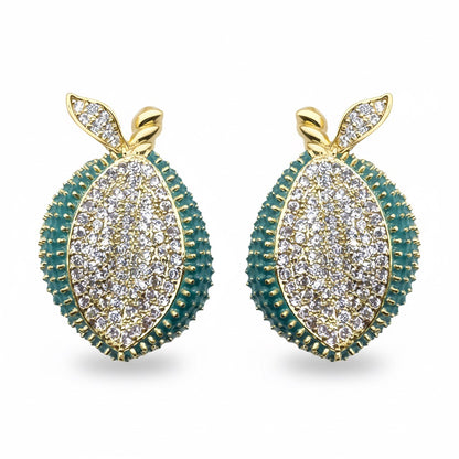 Palestro Milano Orecchini Gold - Pink Turquoise Papaya di Pavè