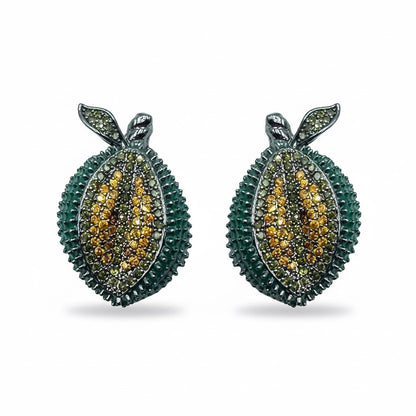 Palestro Milano Orecchini Dark - Arancio Verde Scuro Papaya di Pavè