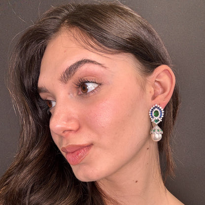 Palestro Milano Orecchini Pavone con perla pendente - New Version