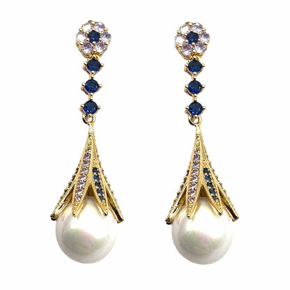 Palestro Milano Orecchini Gold Perla Fiorita