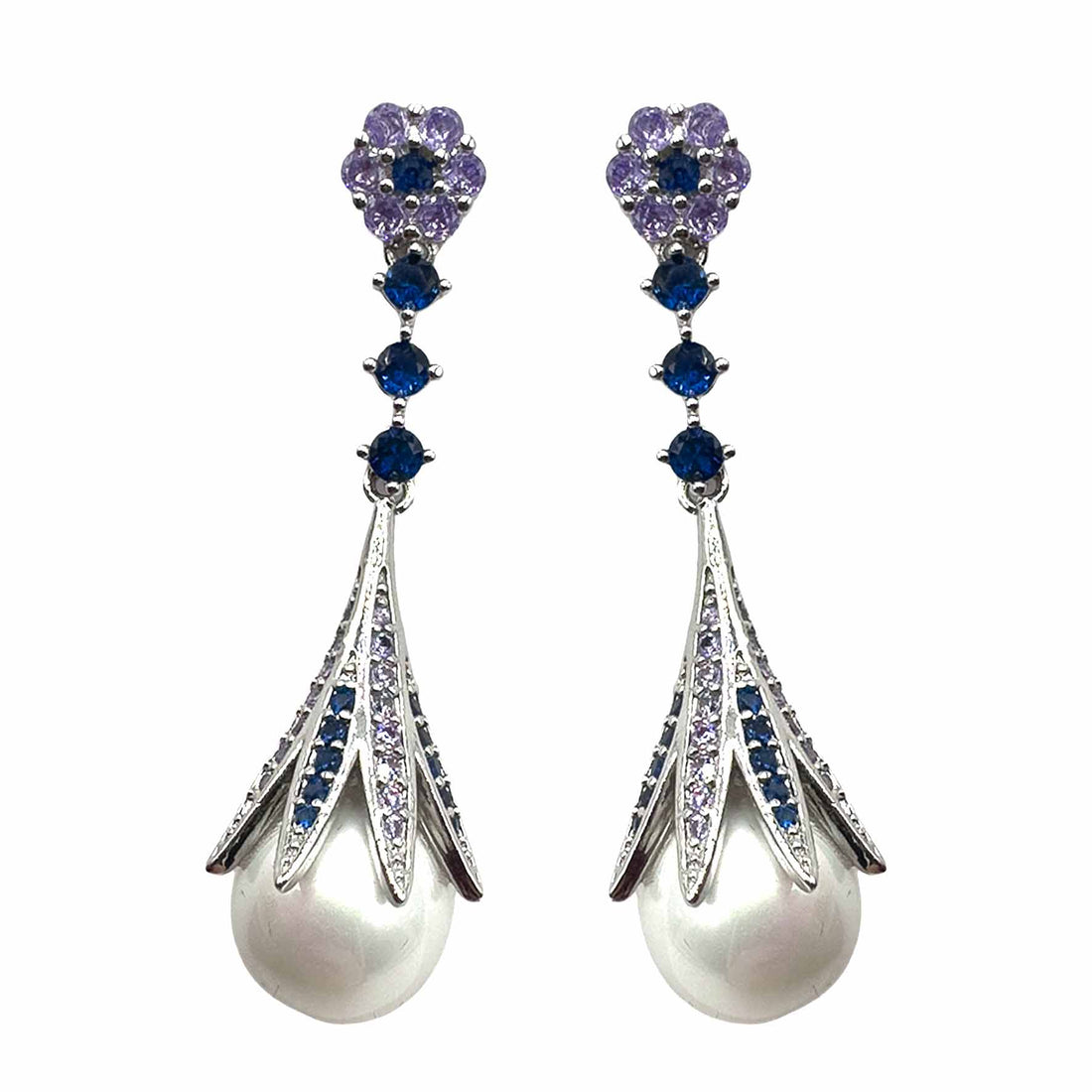Palestro Milano Orecchini Silver Perla Fiorita