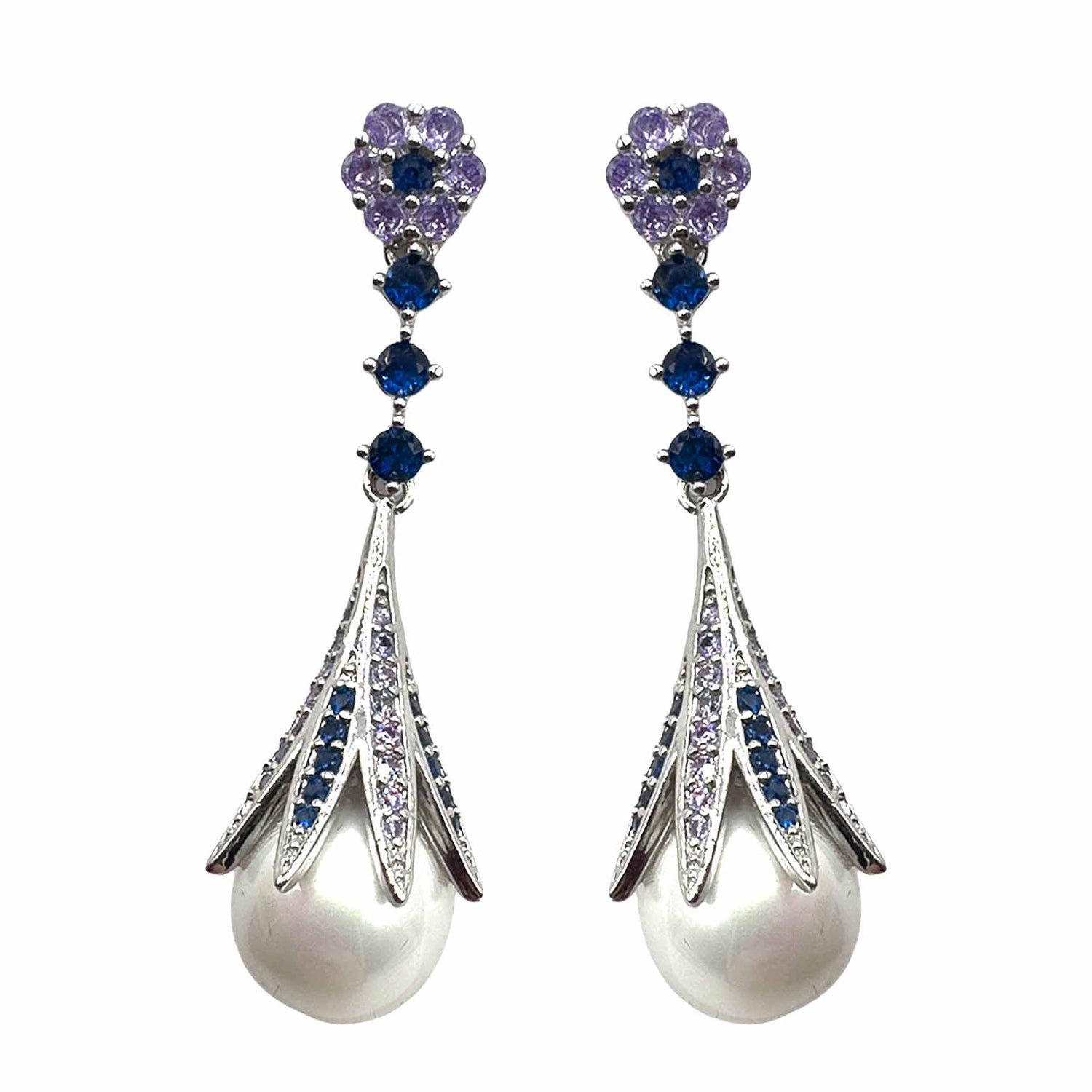 Palestro Milano Orecchini Silver Perla Fiorita