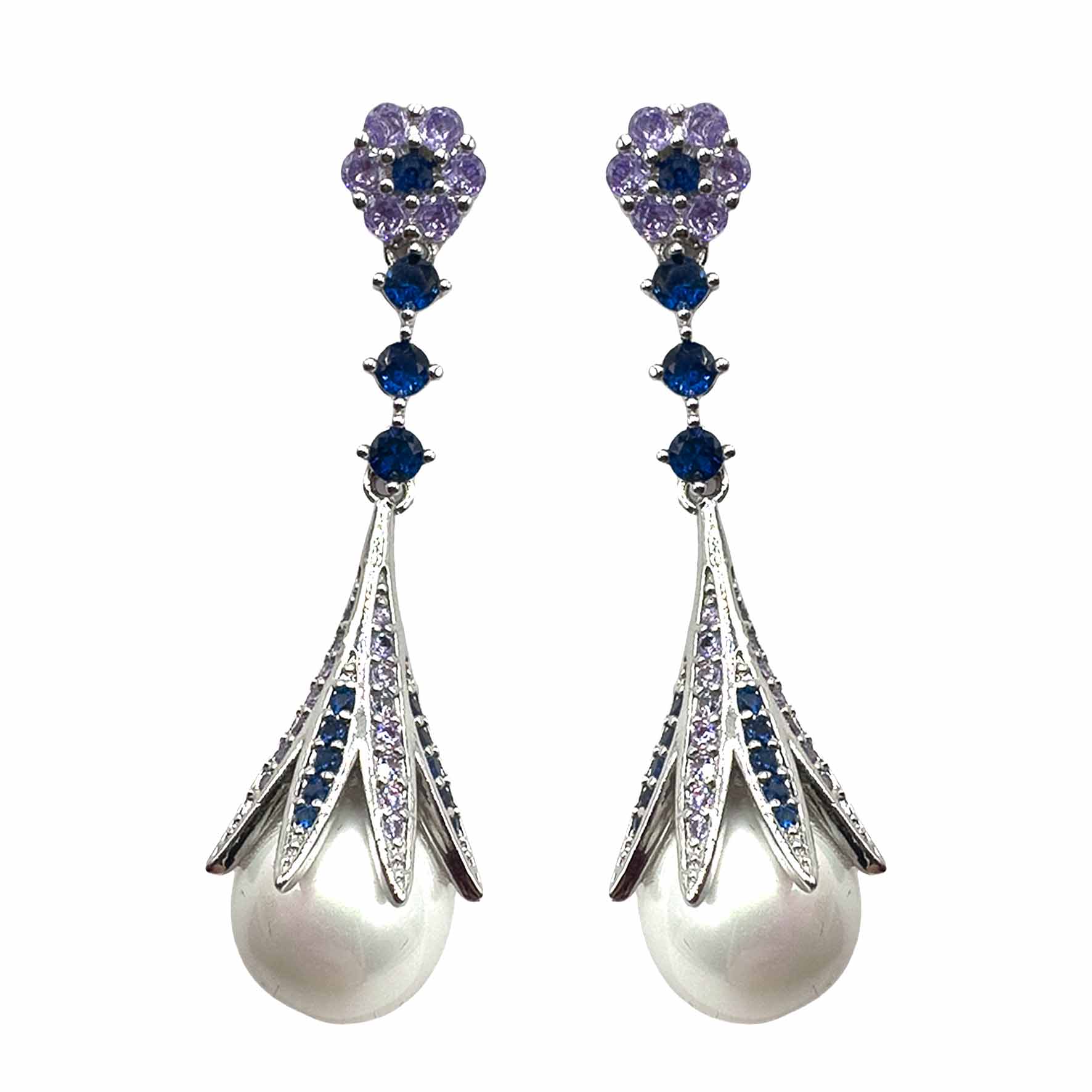Palestro Milano Orecchini Silver Perla Fiorita