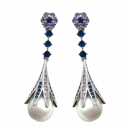 Palestro Milano Orecchini Silver Perla Fiorita