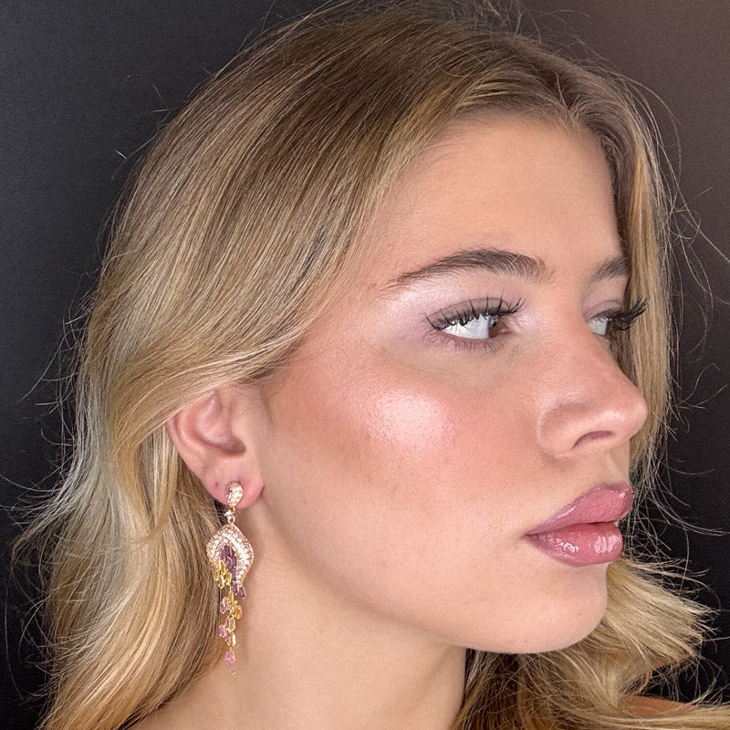 Pietrine pendenti Gold/Pink/Lillac