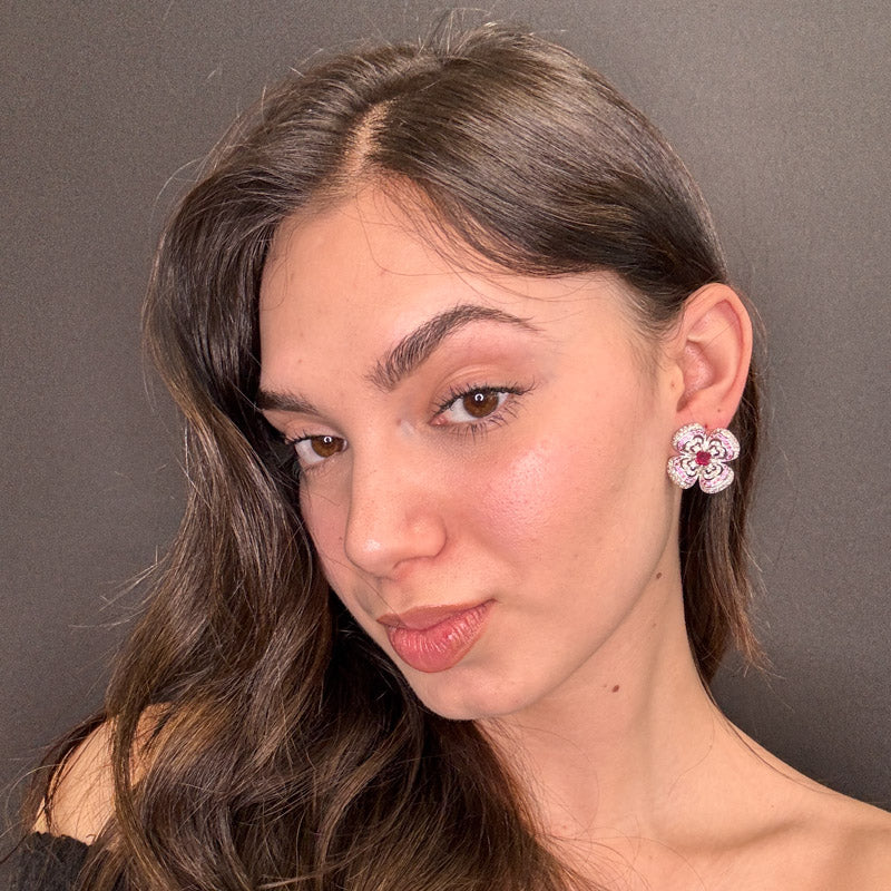 Palestro Milano Orecchini Quadrifogli di Pavè