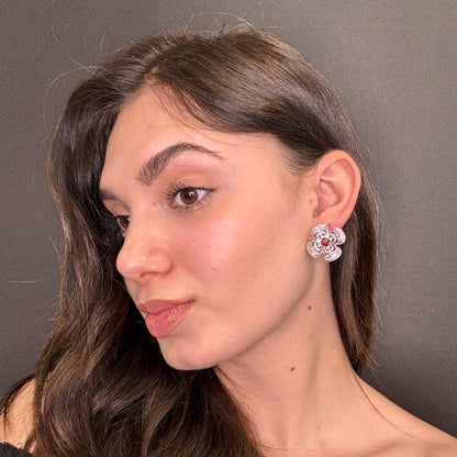 Palestro Milano Orecchini Quadrifogli di Pavè