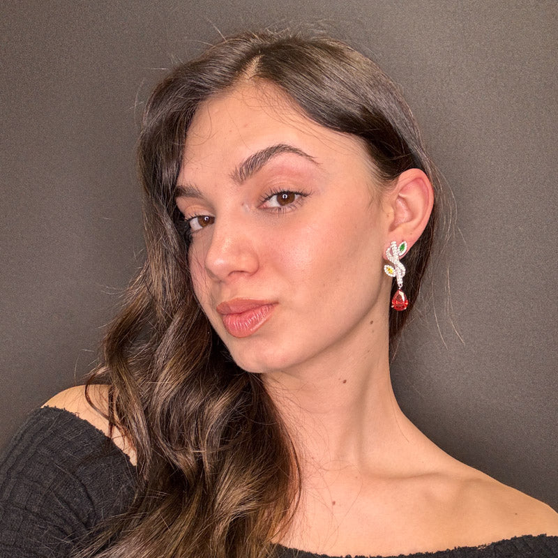 Palestro Milano Orecchini Ramo Silver di Rubino