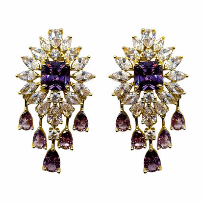 Palestro Milano Orecchini Rombo Violet &amp; Cristalli