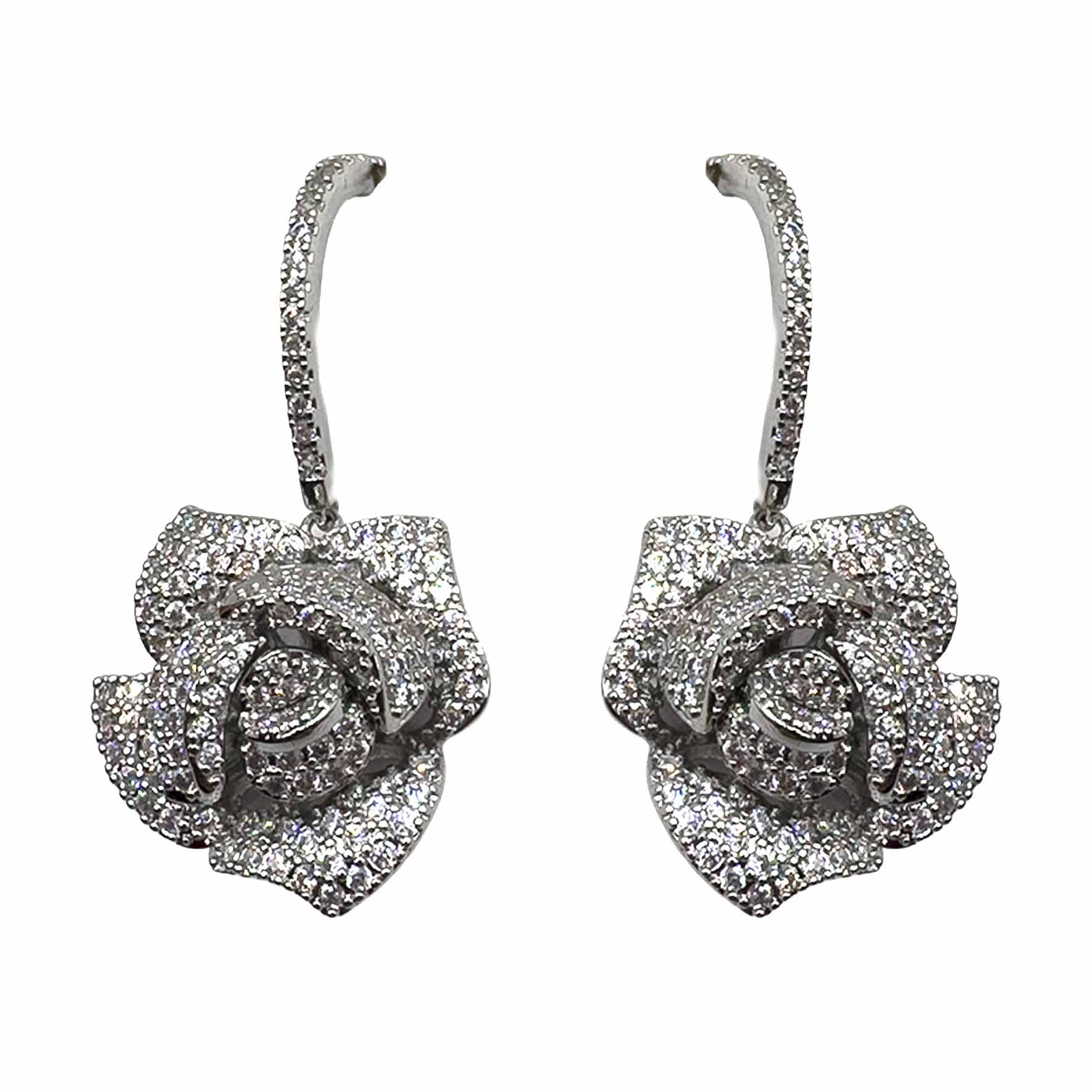 Palestro Milano Orecchini Rosa Silver Pendente