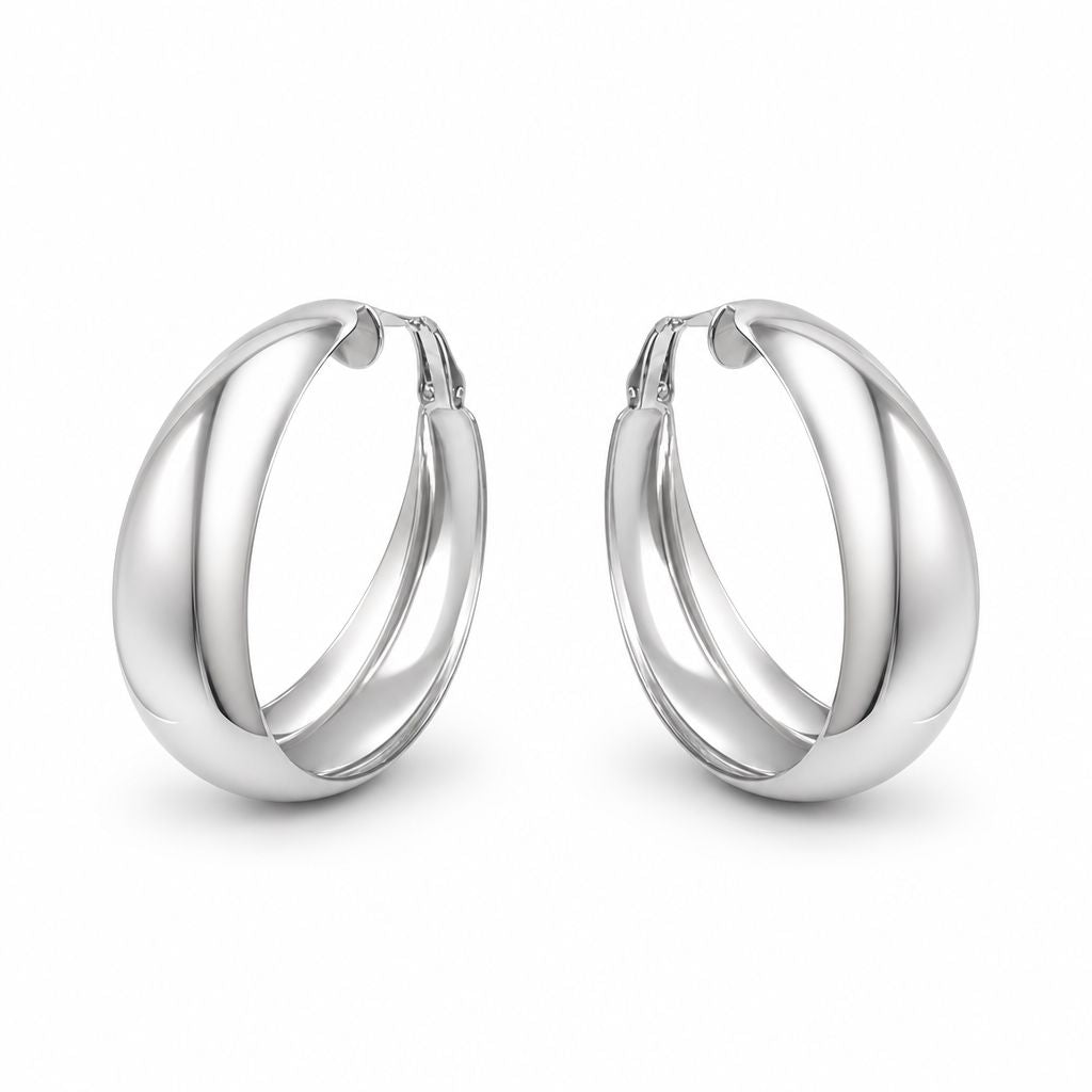 Gilda Silver Hoops