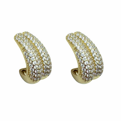 Palestro Milano Orecchini Semicerchi Luminosi di Pavè