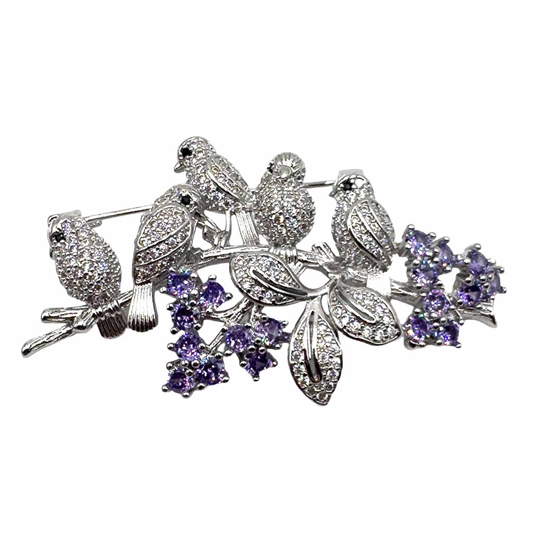 Palestro Milano Spille e spillette Silver - Lillac Stormo di Uccelli