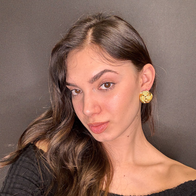 Palestro Milano Orecchini Tondo a Spirale Gold