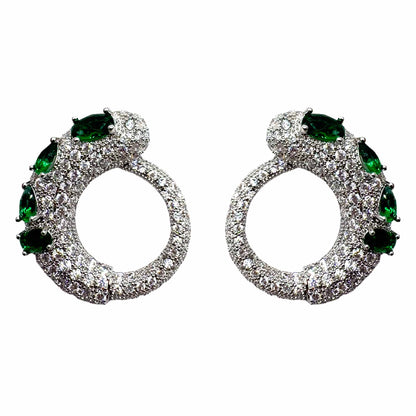 Palestro Milano Orecchini Verde Smeraldo Tondo di Serpentino