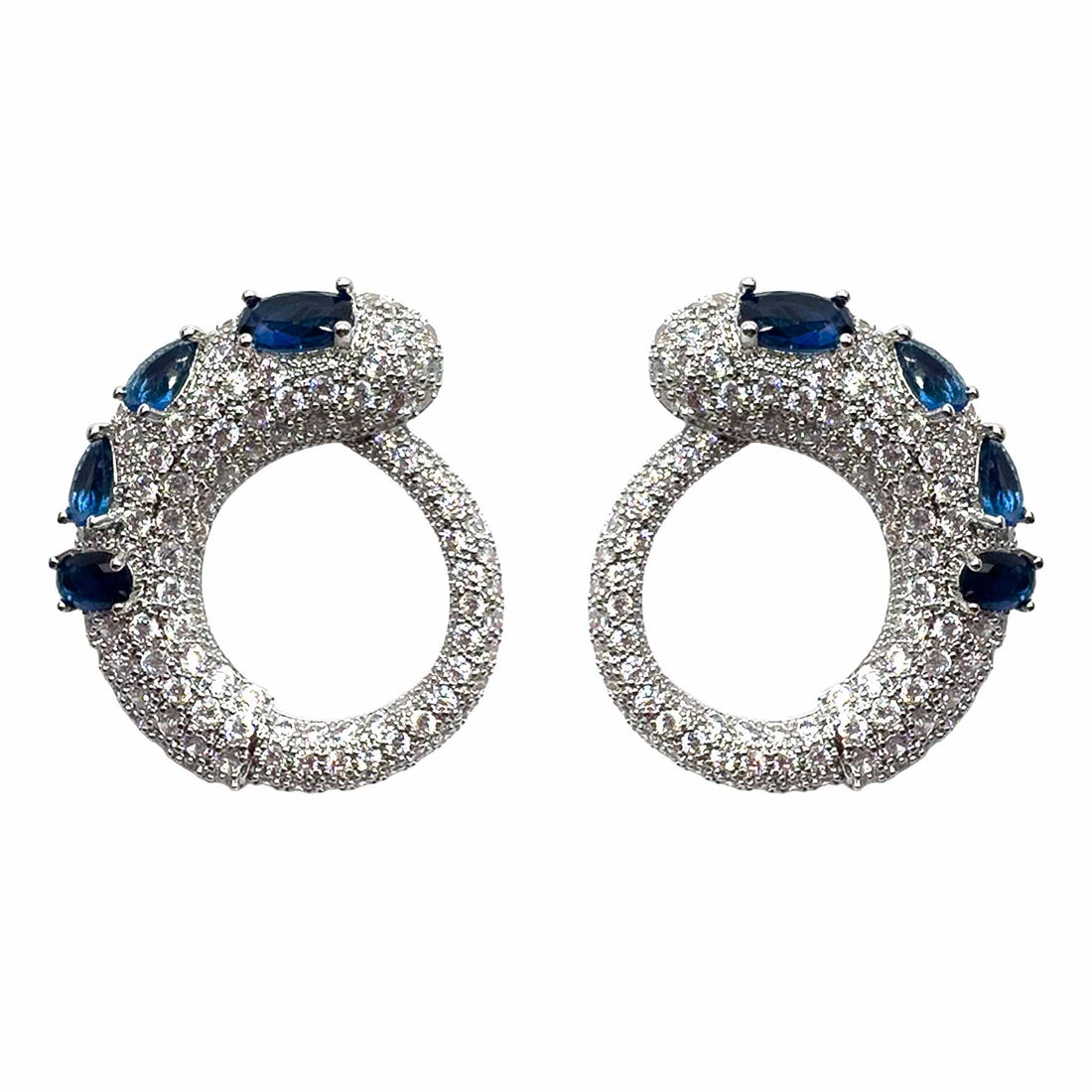 Palestro Milano Orecchini Blu Tondo di Serpentino