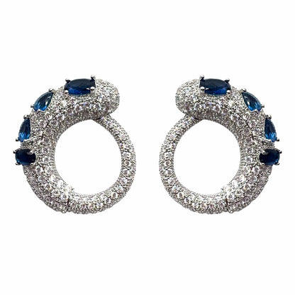 Palestro Milano Orecchini Blu Tondo di Serpentino