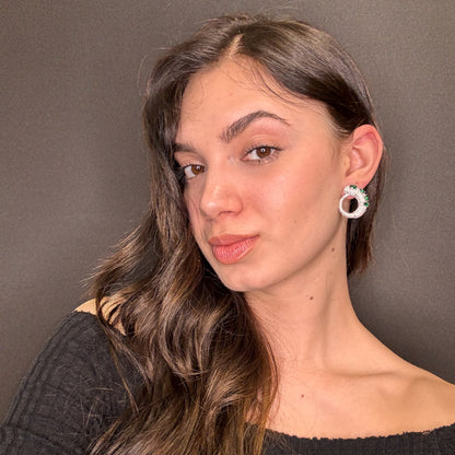 Palestro Milano Orecchini Tondo di Serpentino