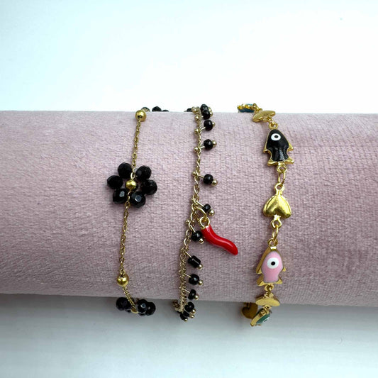 Trio cavigliere eleganza fiorita