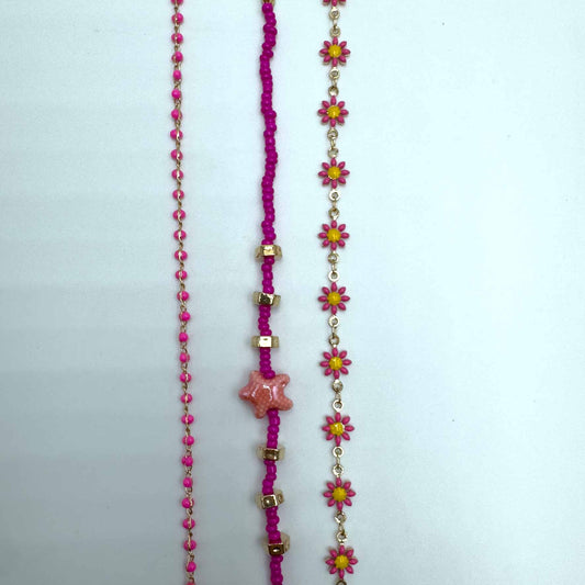 Trio cavigliere margheritine & charm stella