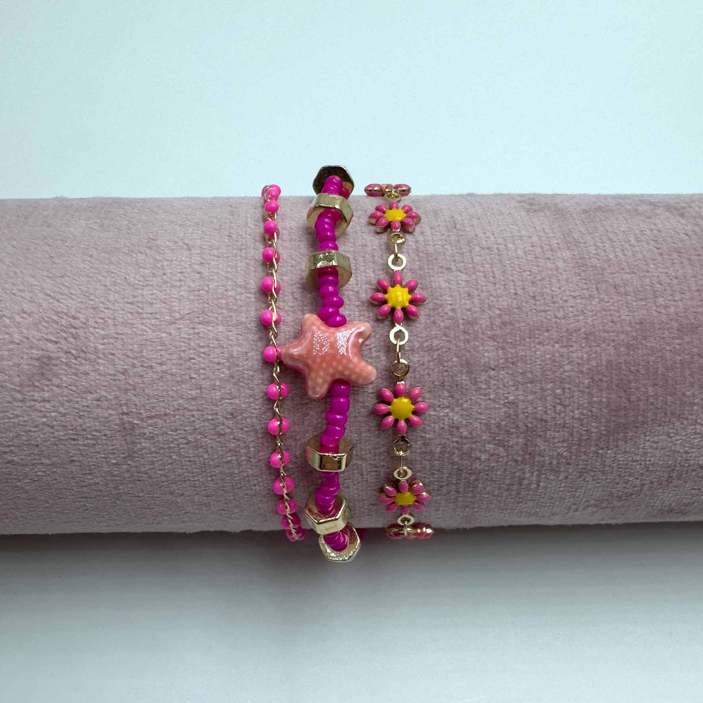 Trio cavigliere margheritine & charm stella