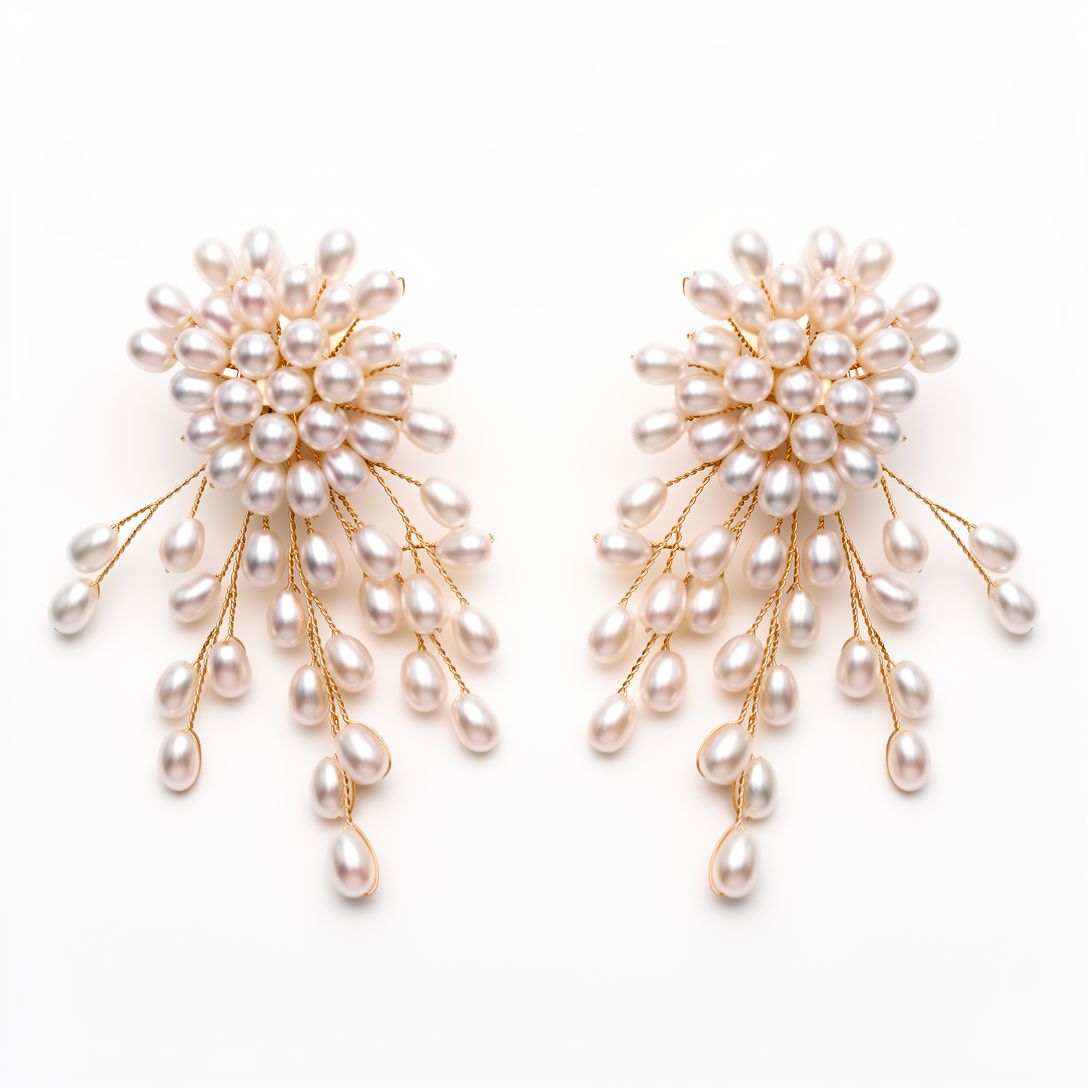 Palestro Milano Orecchini Base Gold Trionfo di Perle