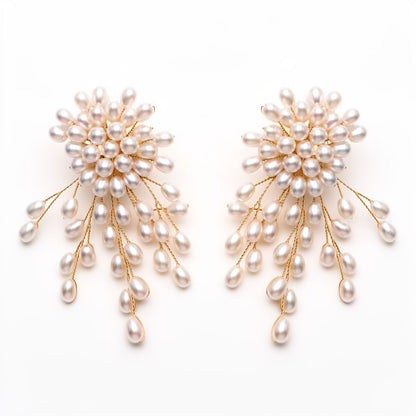 Palestro Milano Orecchini Base Gold Trionfo di Perle